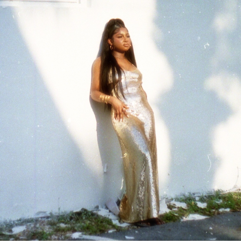 love the label gold sequin dress